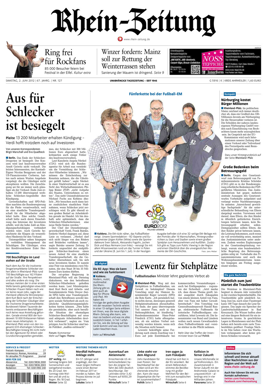 Rhein-Zeitung Kreis Ahrweiler vom Samstag, 02.06.2012
