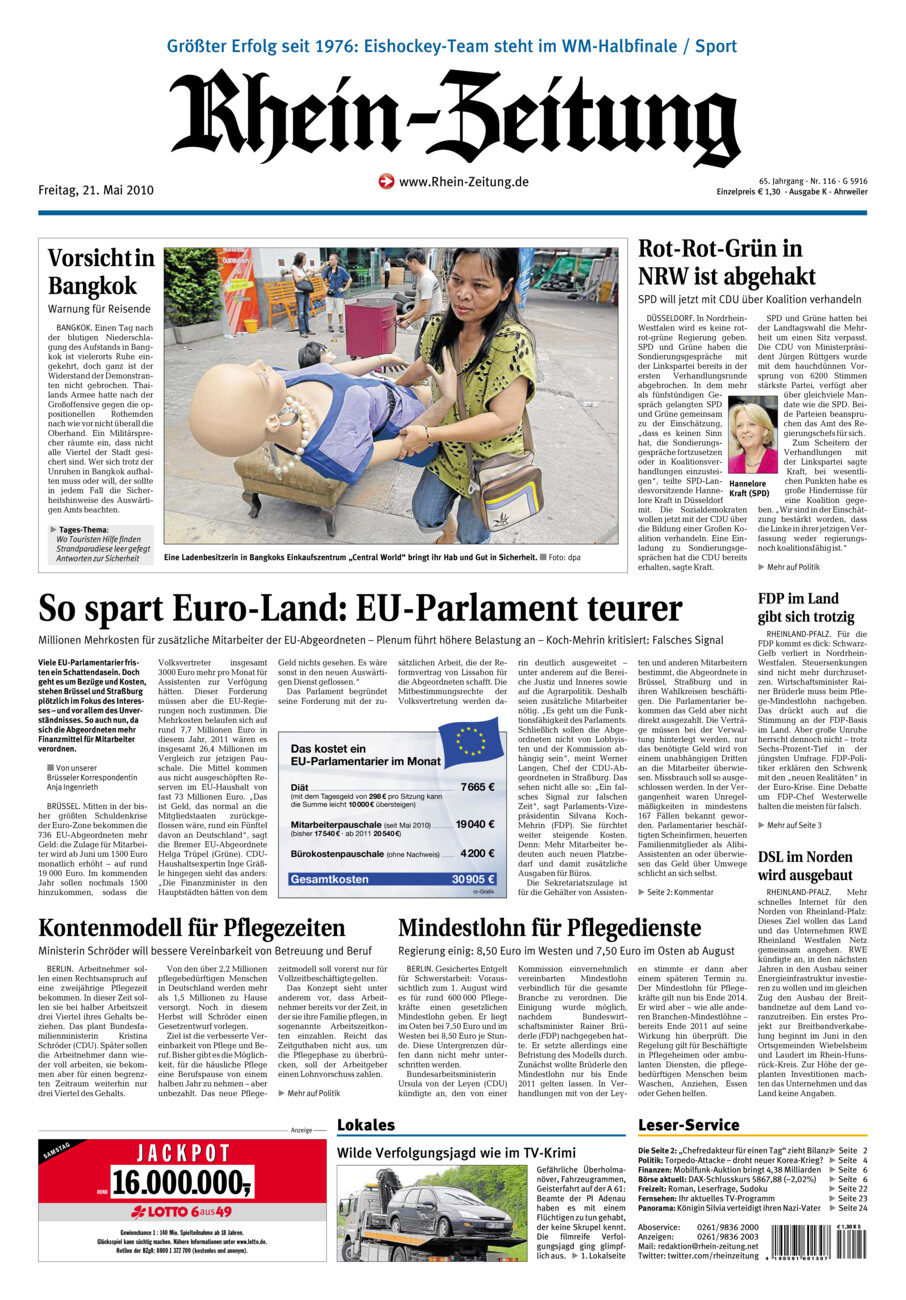 Rhein-Zeitung Kreis Ahrweiler vom Freitag, 21.05.2010