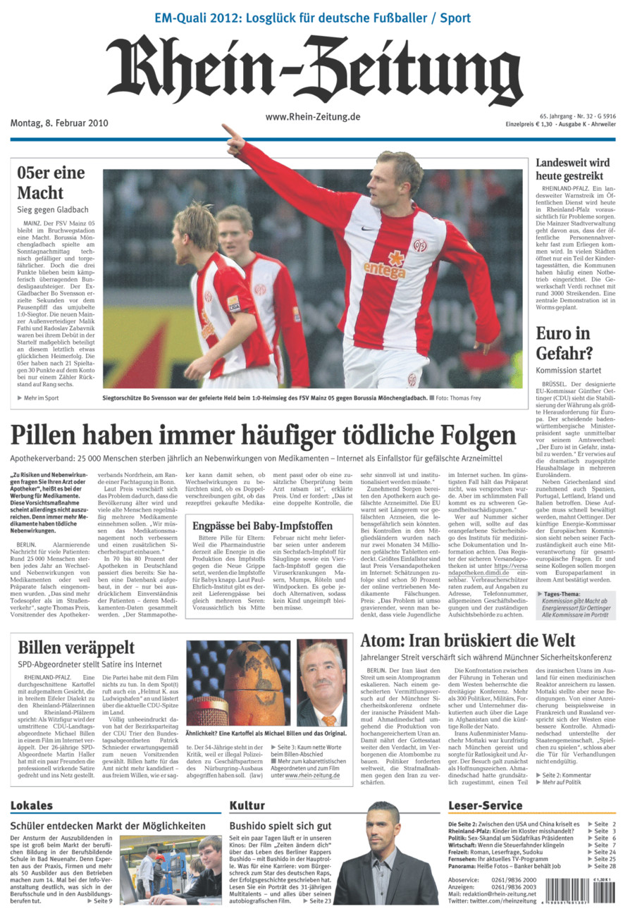 Rhein-Zeitung Kreis Ahrweiler vom Montag, 08.02.2010