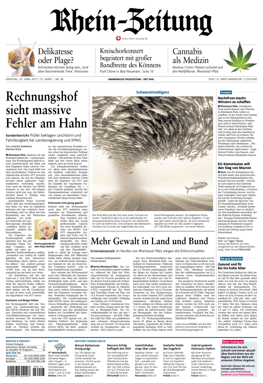 Rhein-Zeitung Kreis Ahrweiler vom Dienstag, 25.04.2017