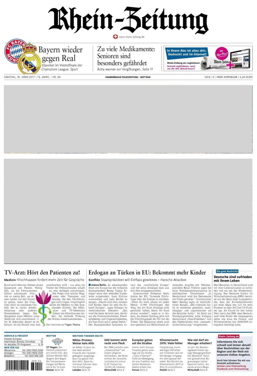 Rhein-Zeitung Kreis Ahrweiler vom Samstag, 18.03.2017