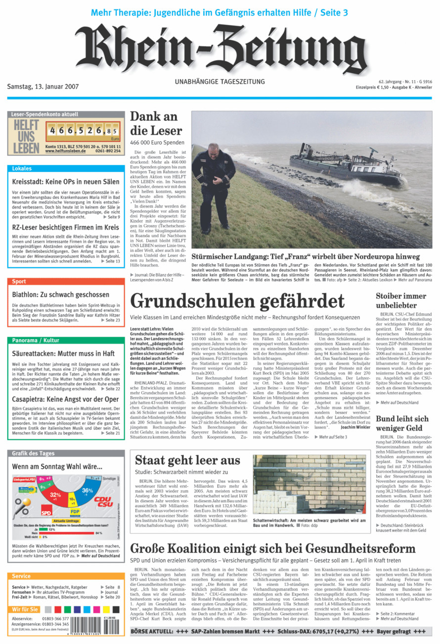 Rhein-Zeitung Kreis Ahrweiler vom Samstag, 13.01.2007