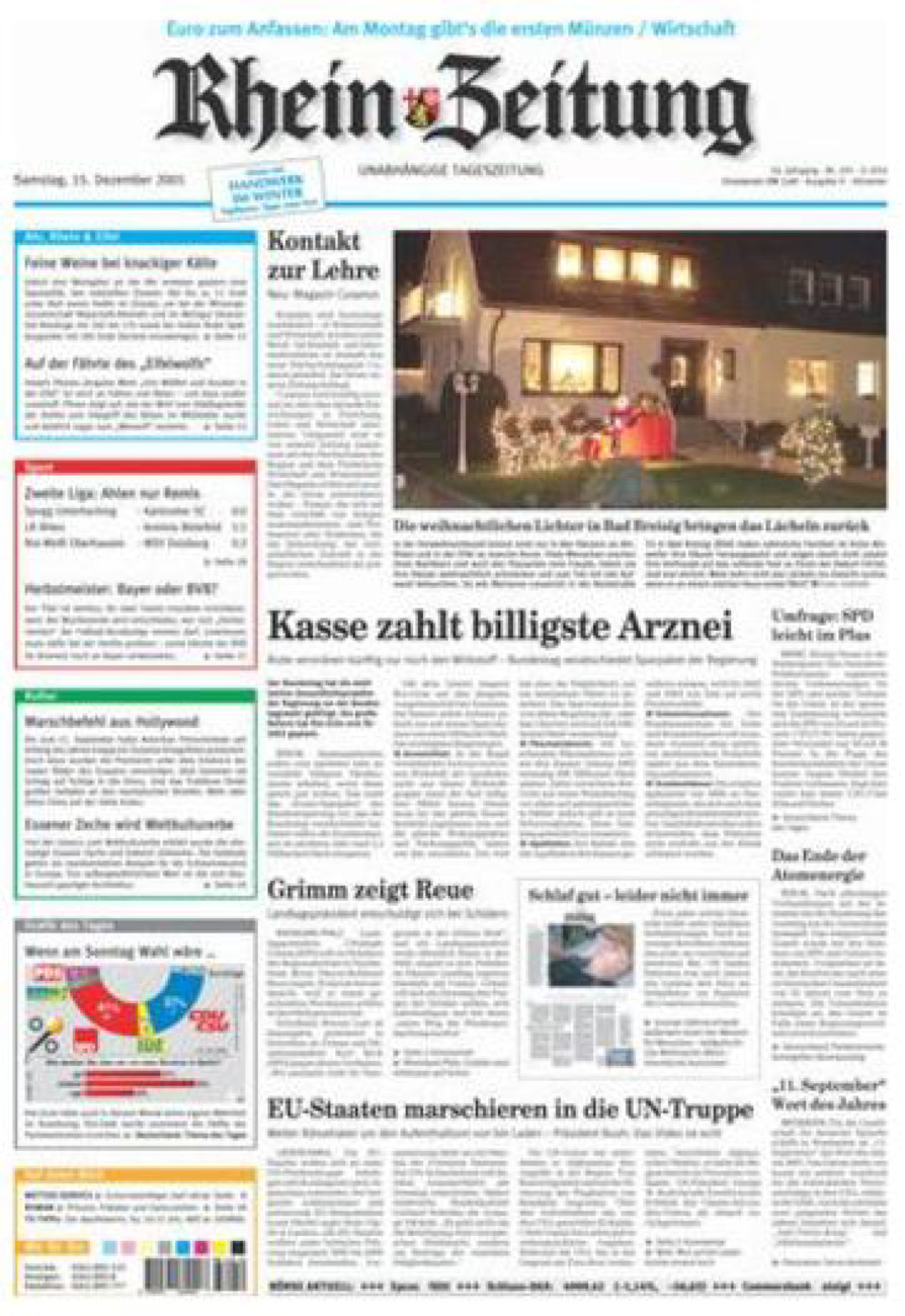 Rhein-Zeitung Kreis Ahrweiler vom Samstag, 15.12.2001