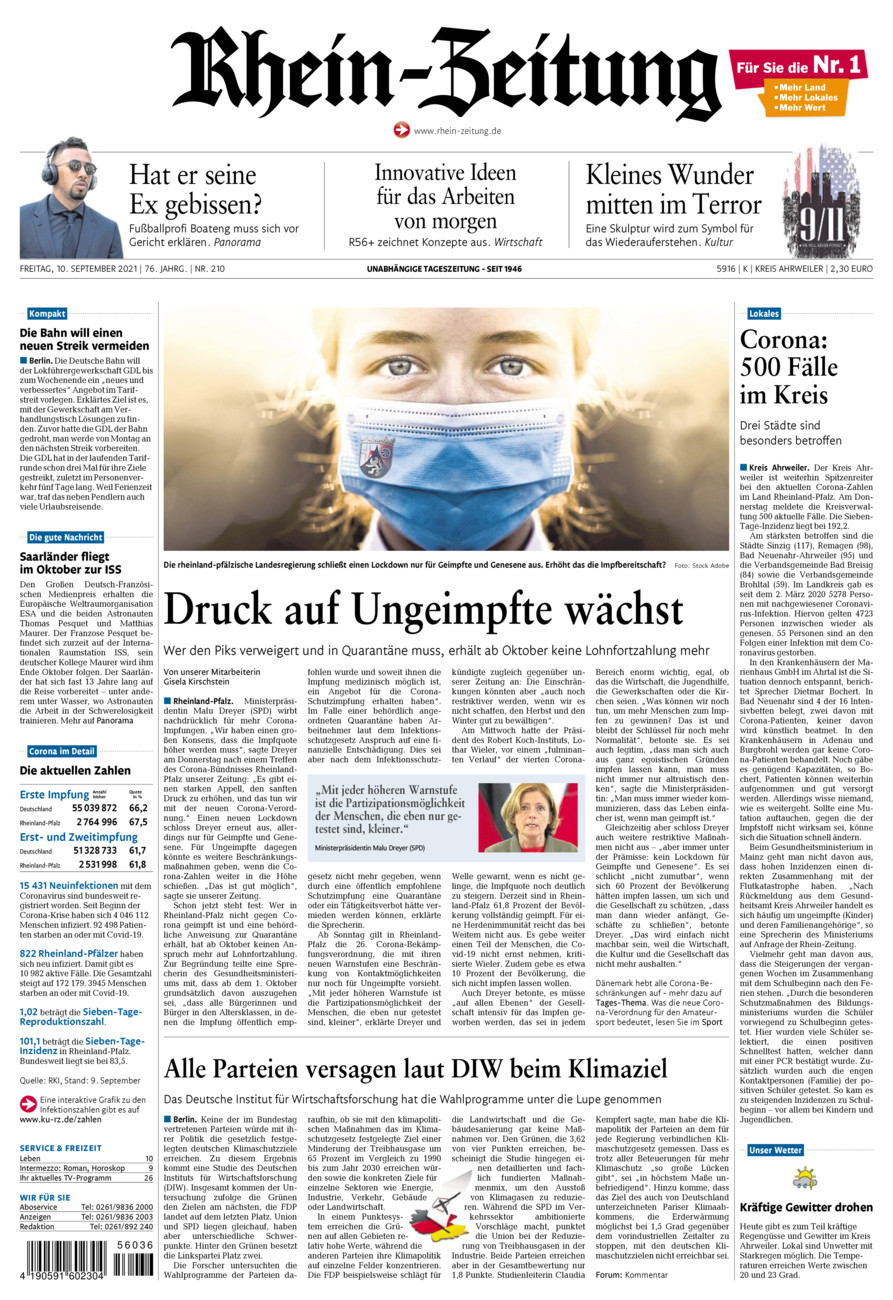 Rhein-Zeitung Kreis Ahrweiler vom Freitag, 10.09.2021