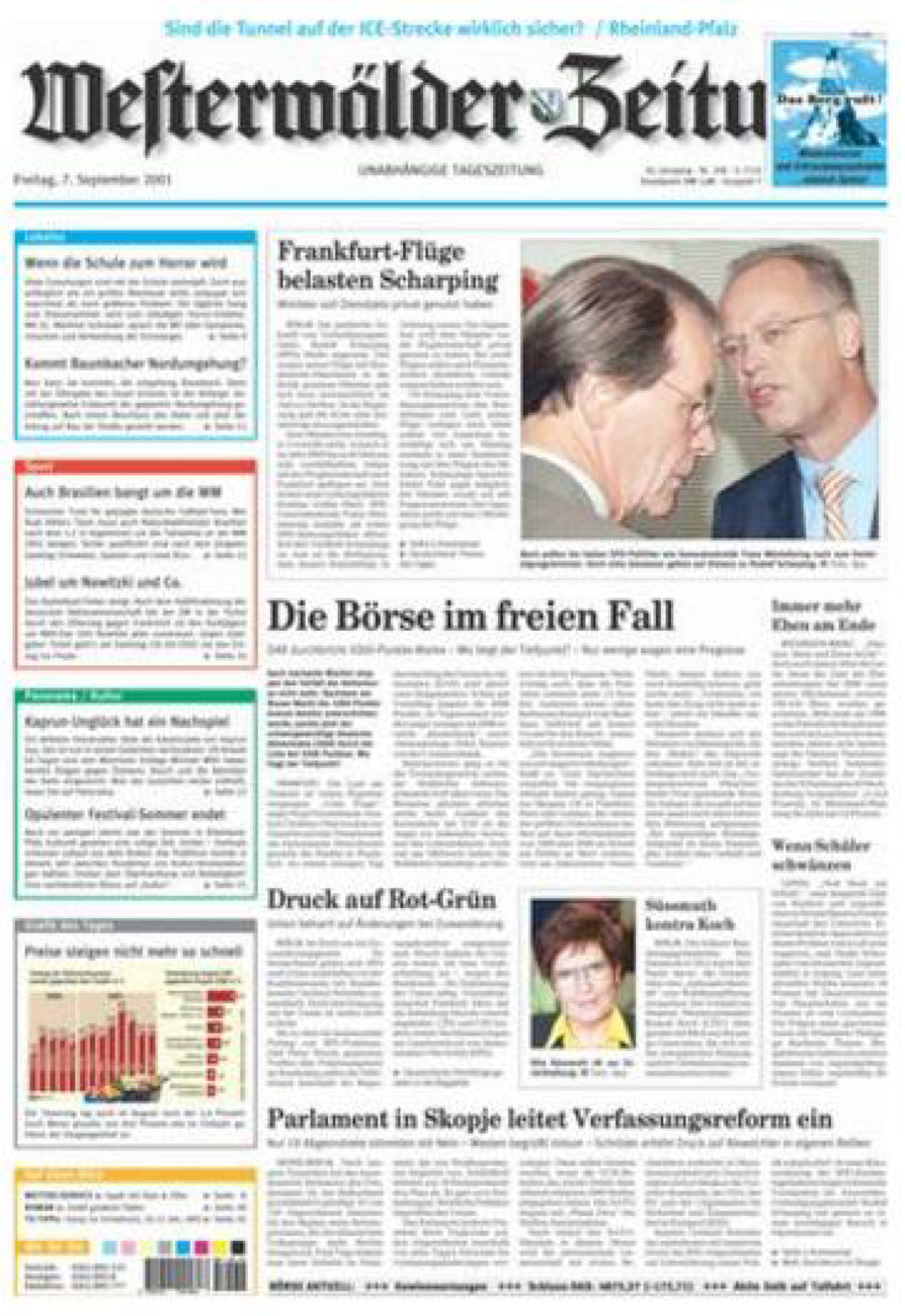 Westerwälder Zeitung vom Freitag, 07.09.2001