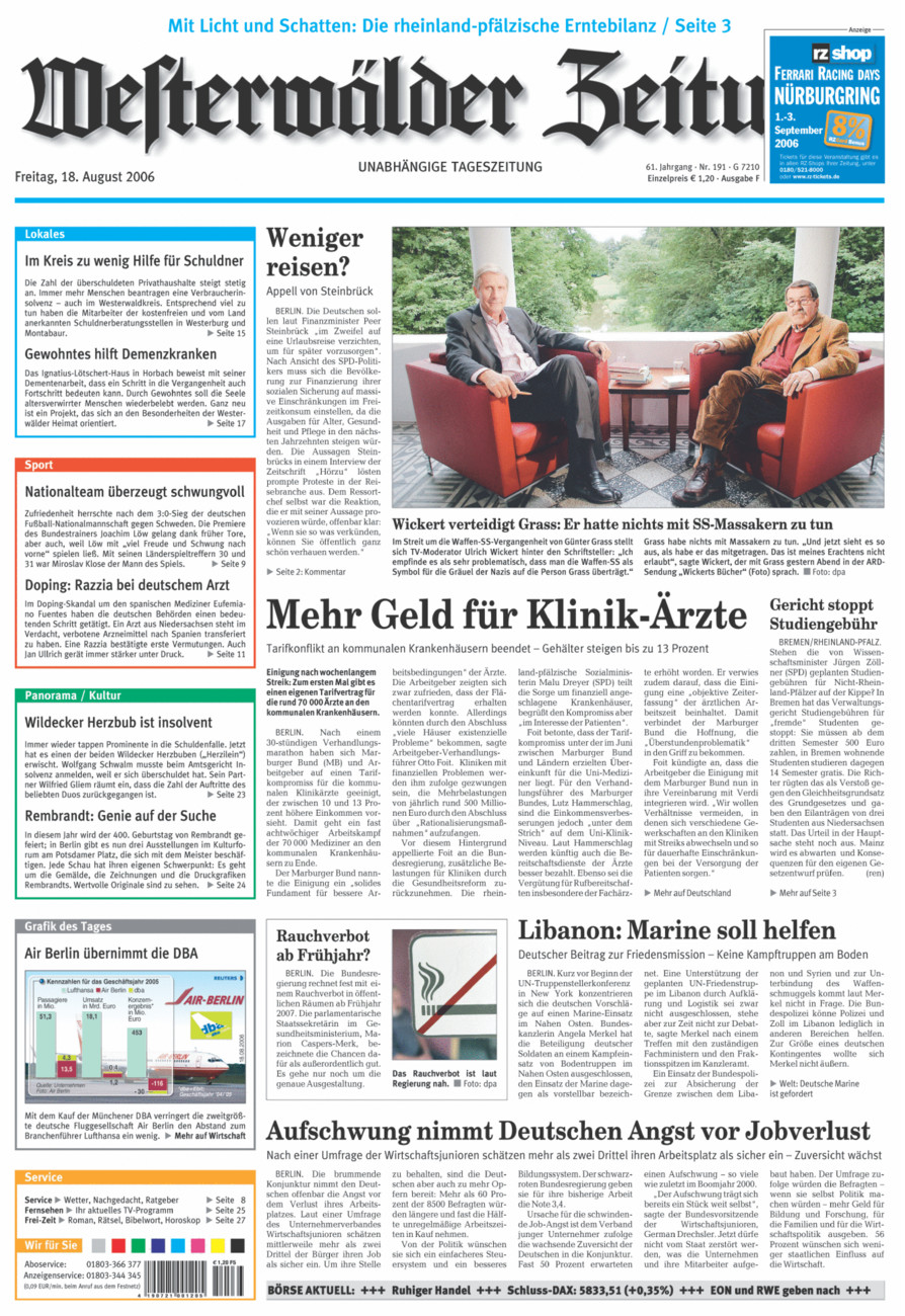 Westerwälder Zeitung vom Freitag, 18.08.2006