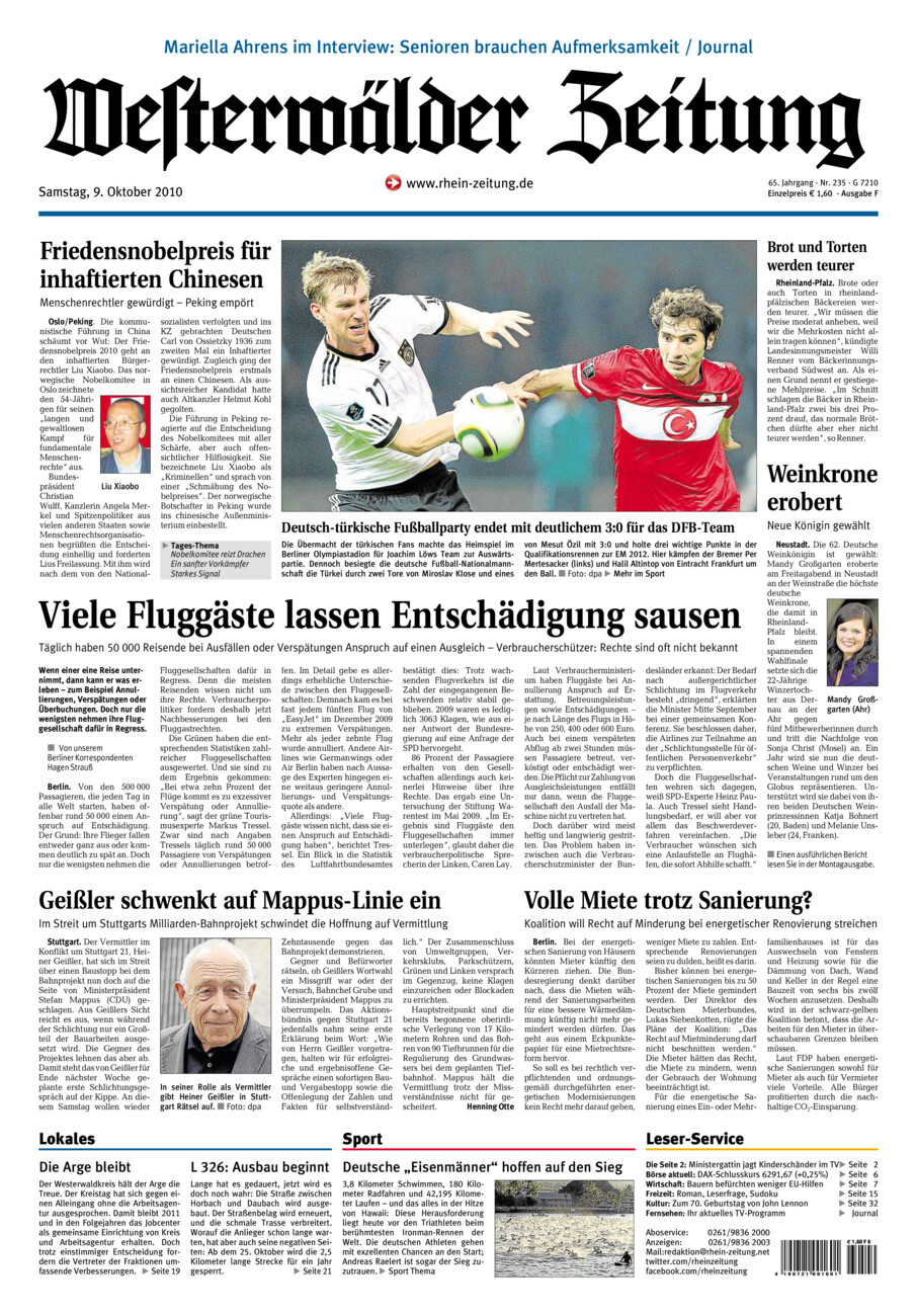 Westerwälder Zeitung vom Samstag, 09.10.2010