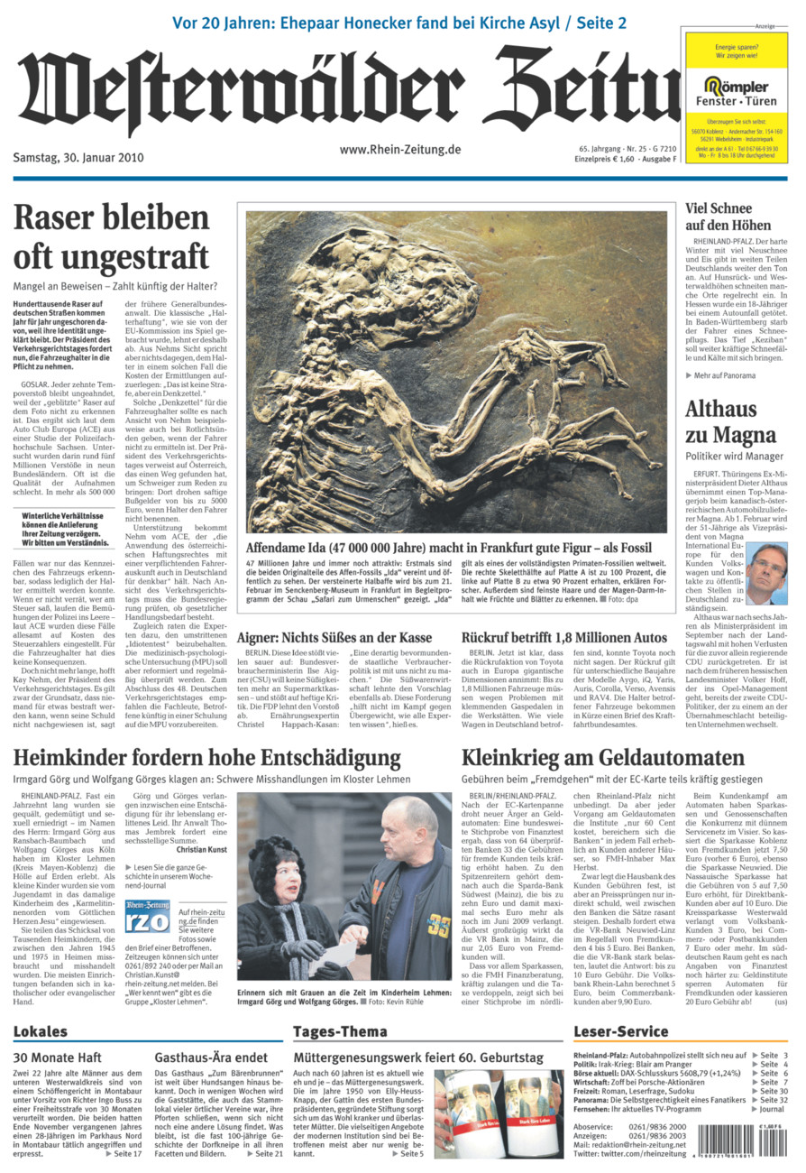 Westerwälder Zeitung vom Samstag, 30.01.2010