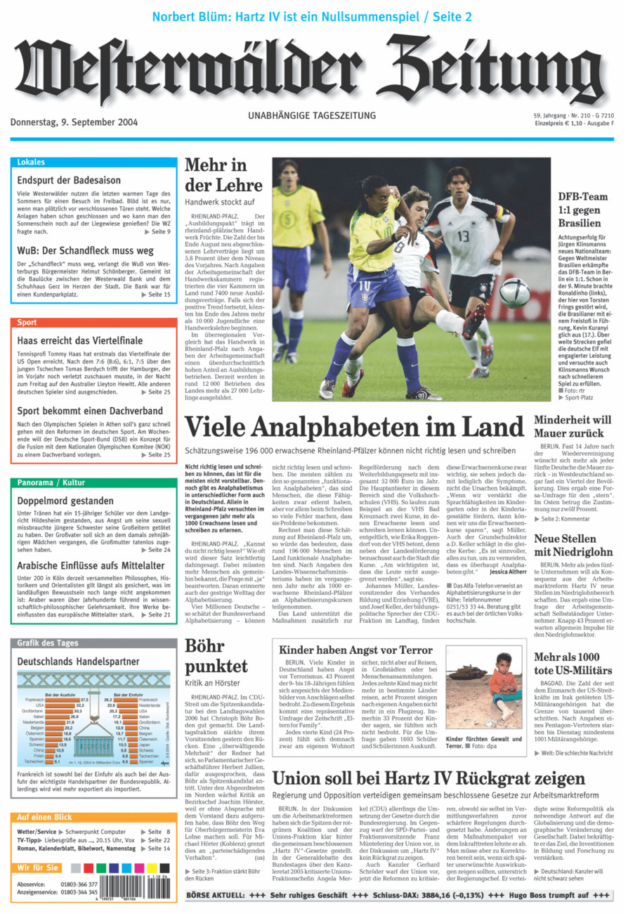 Westerwälder Zeitung vom Donnerstag, 09.09.2004