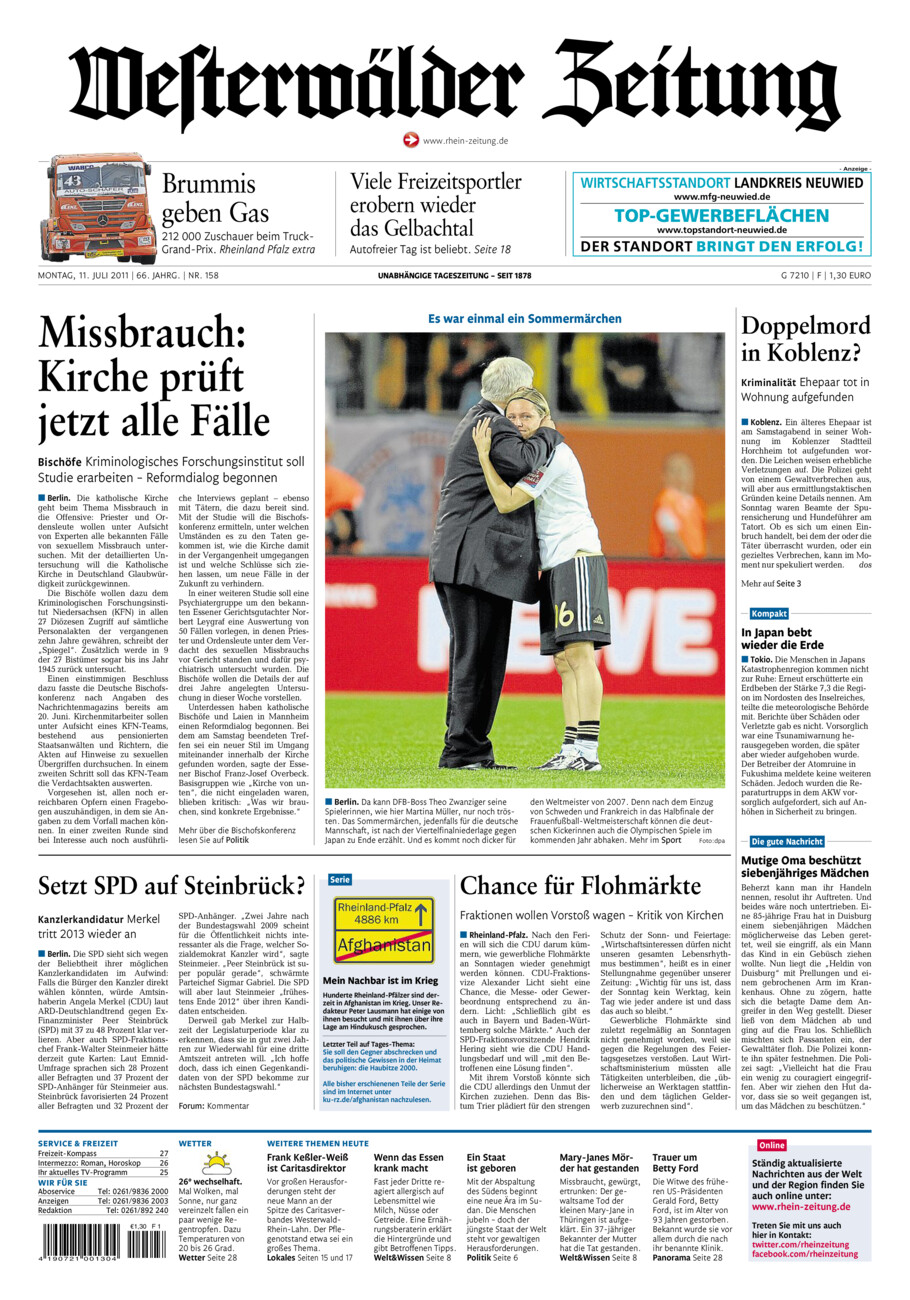 Westerwälder Zeitung vom Montag, 11.07.2011