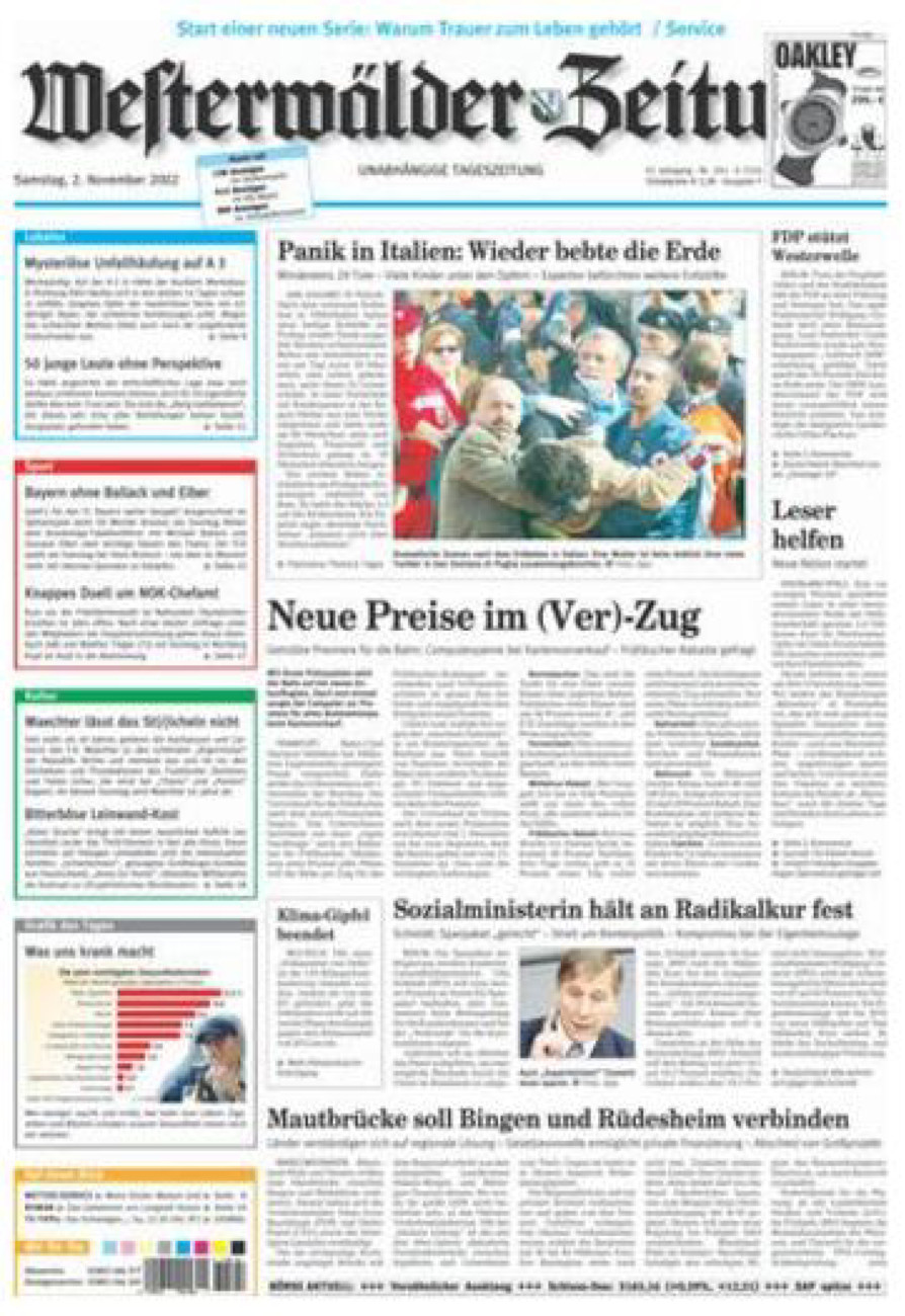 Westerwälder Zeitung vom Samstag, 02.11.2002