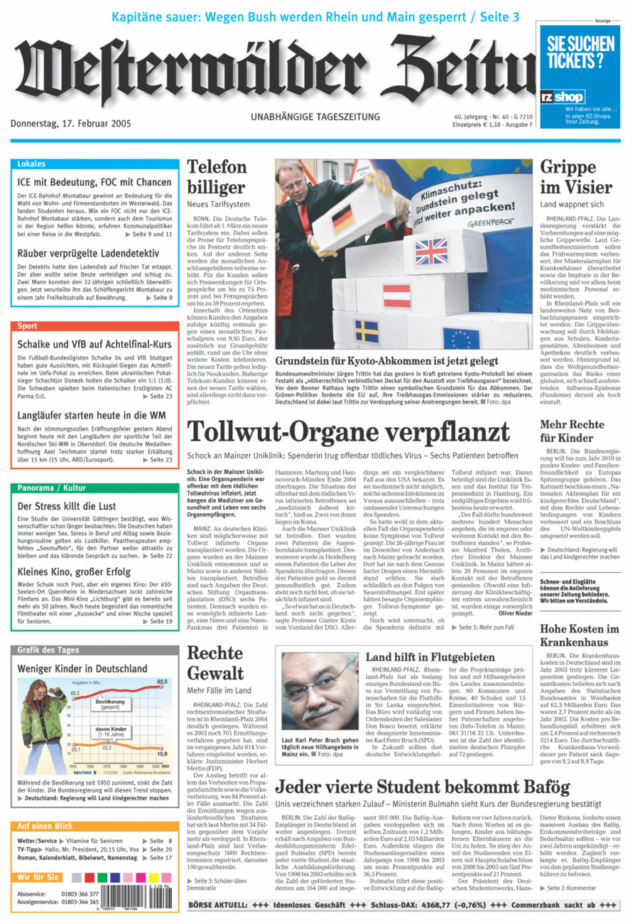 Westerwälder Zeitung vom Donnerstag, 17.02.2005