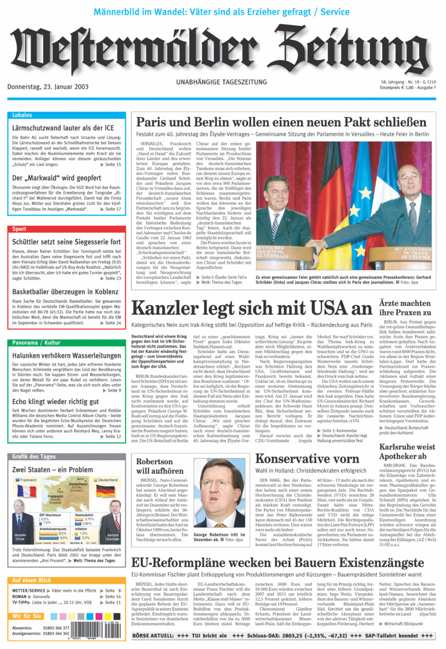 Westerwälder Zeitung vom Donnerstag, 23.01.2003