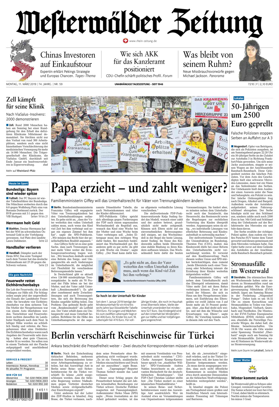 Westerwälder Zeitung vom Montag, 11.03.2019