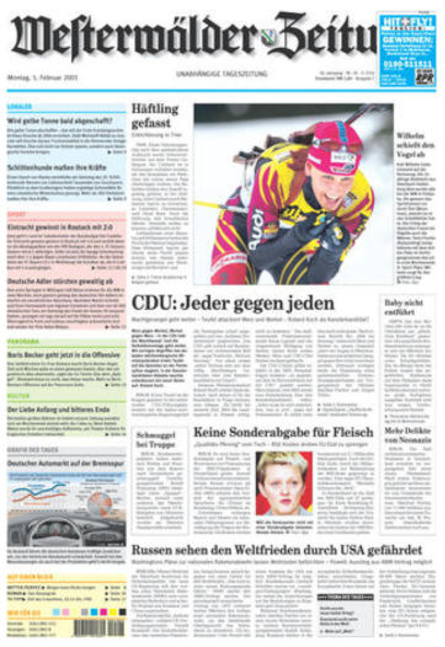 Westerwälder Zeitung vom Montag, 05.02.2001