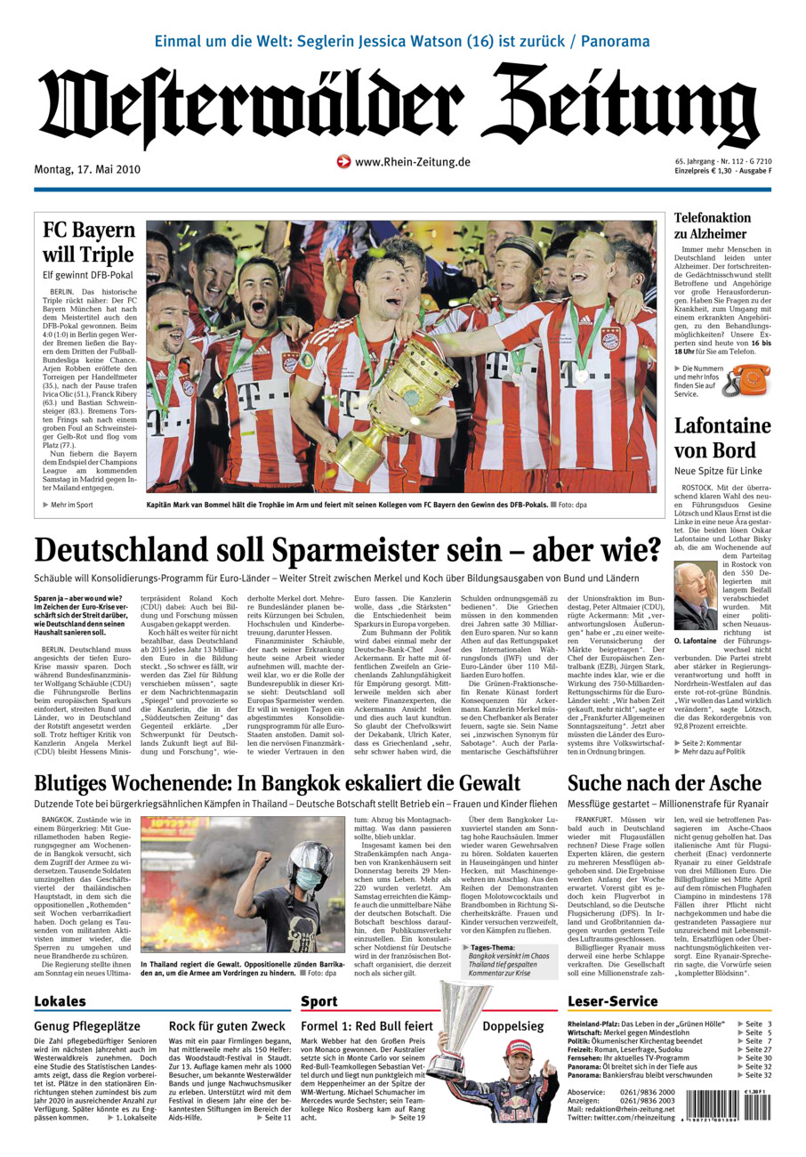 Westerwälder Zeitung vom Montag, 17.05.2010