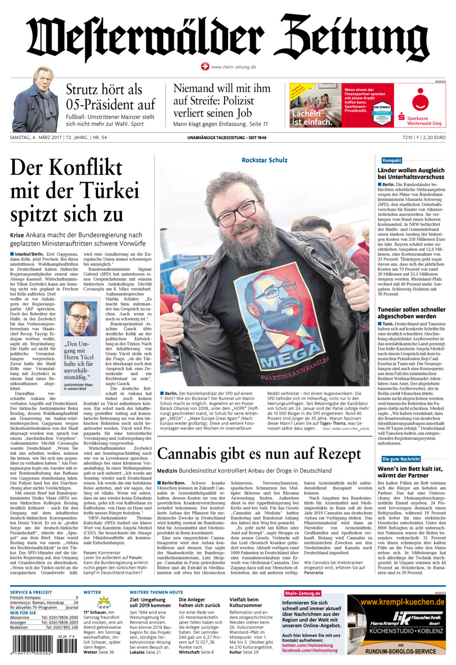 Westerwälder Zeitung vom Samstag, 04.03.2017