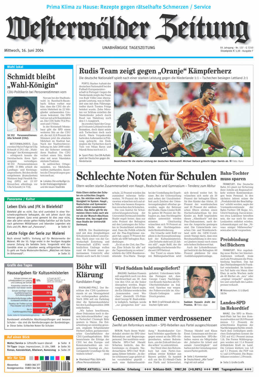 Westerwälder Zeitung vom Mittwoch, 16.06.2004