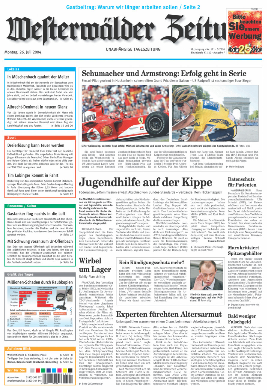 Westerwälder Zeitung vom Montag, 26.07.2004