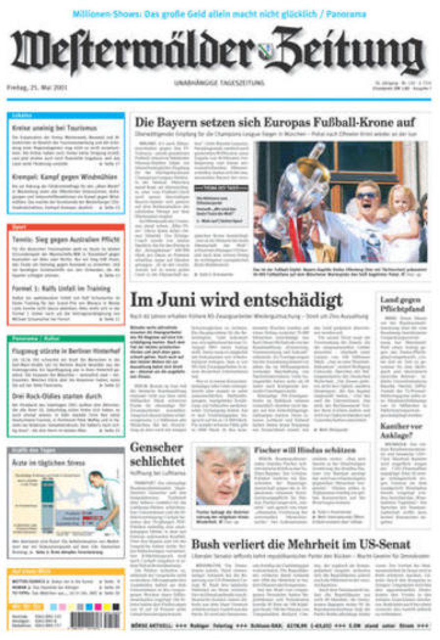 Westerwälder Zeitung vom Freitag, 25.05.2001
