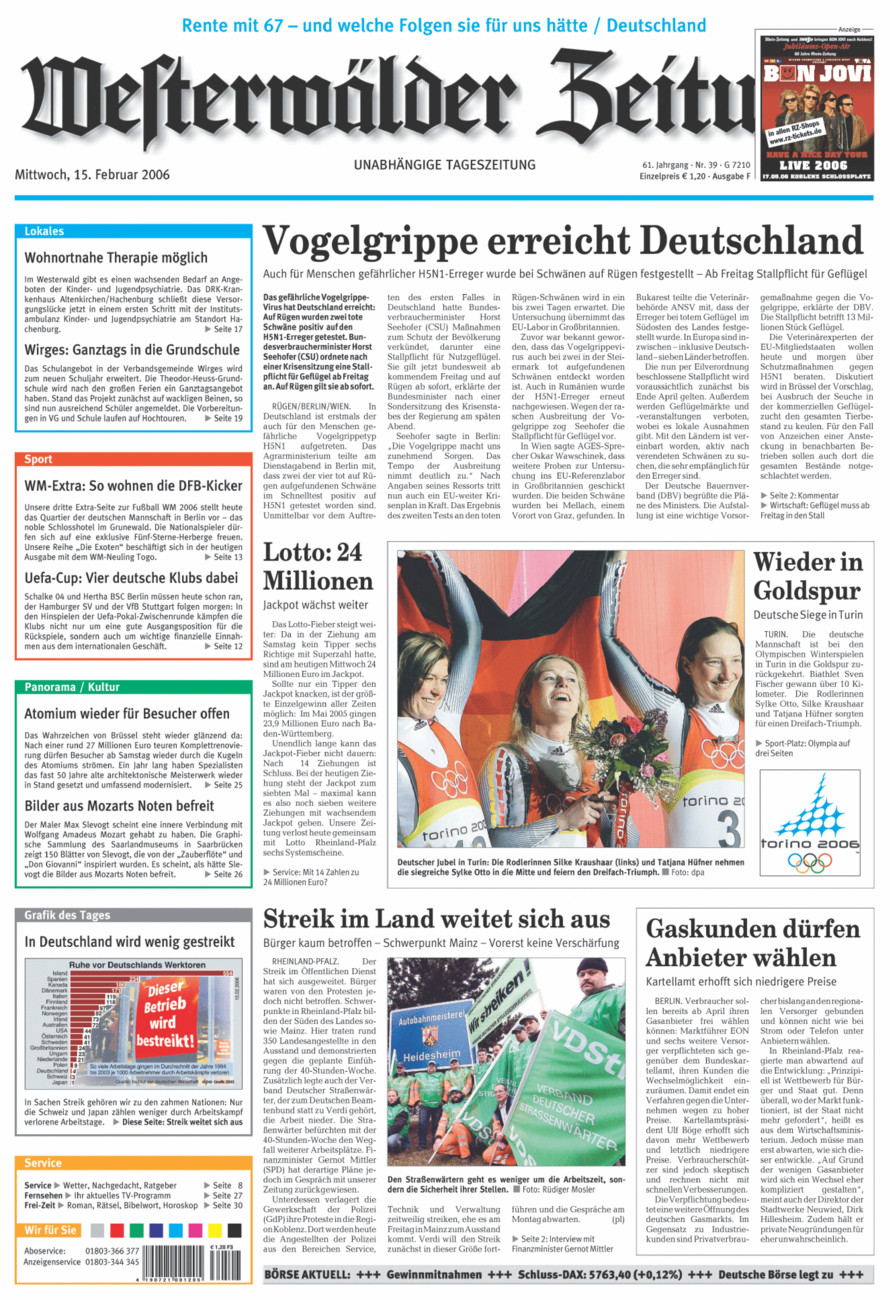 Westerwälder Zeitung vom Mittwoch, 15.02.2006