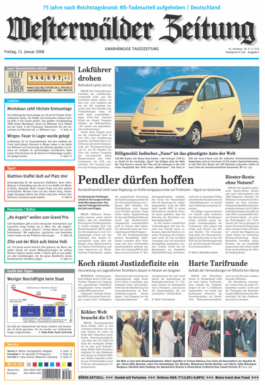 Westerwälder Zeitung vom Freitag, 11.01.2008
