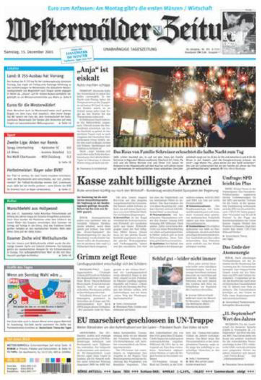 Westerwälder Zeitung vom Samstag, 15.12.2001