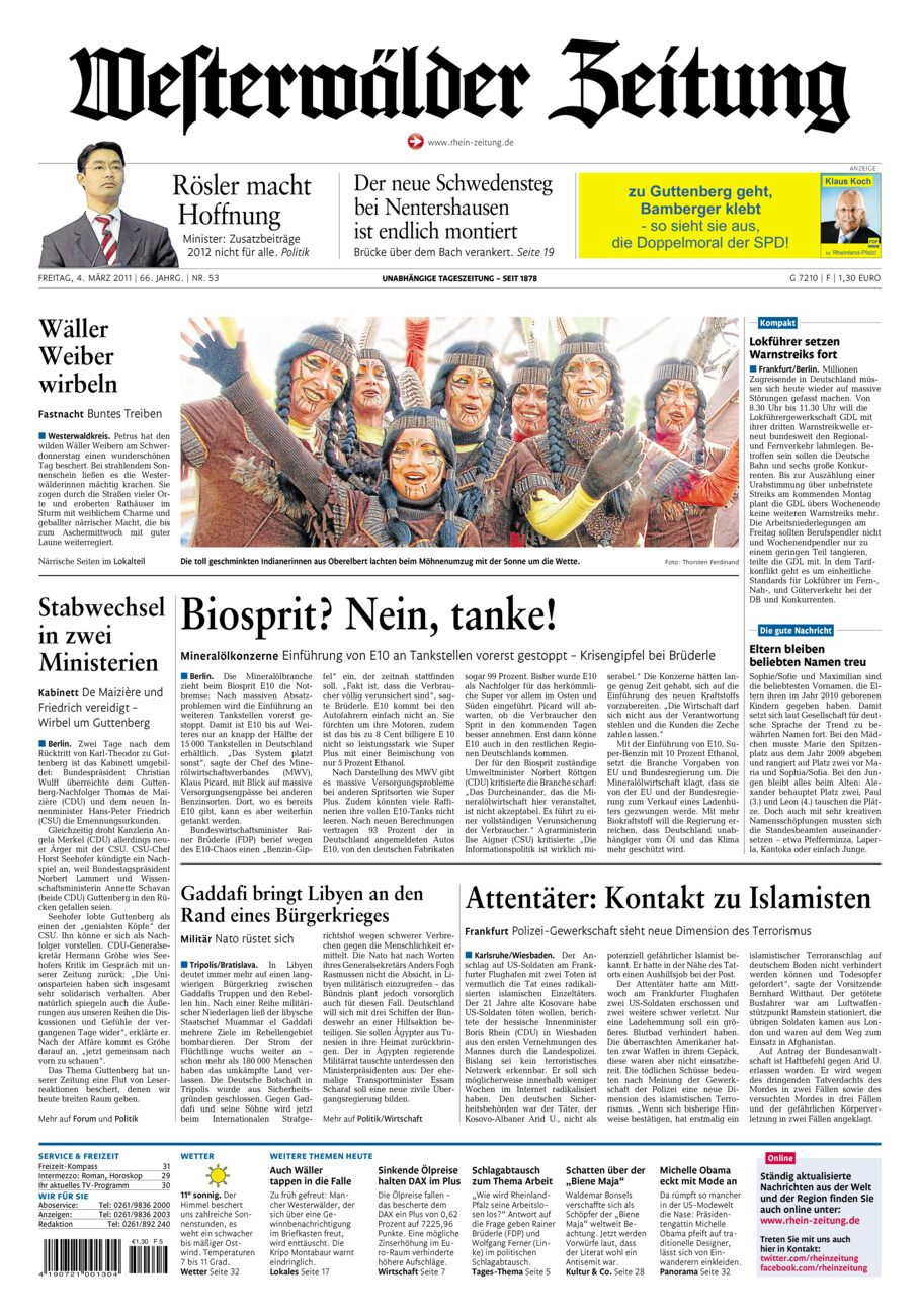 Westerwälder Zeitung vom Freitag, 04.03.2011