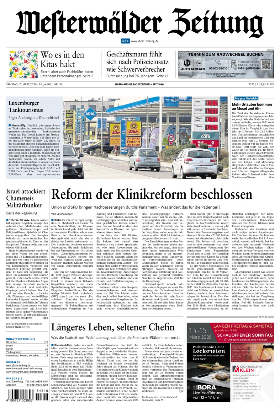 Westerwälder Zeitung vom Samstag, 07.03.2026
