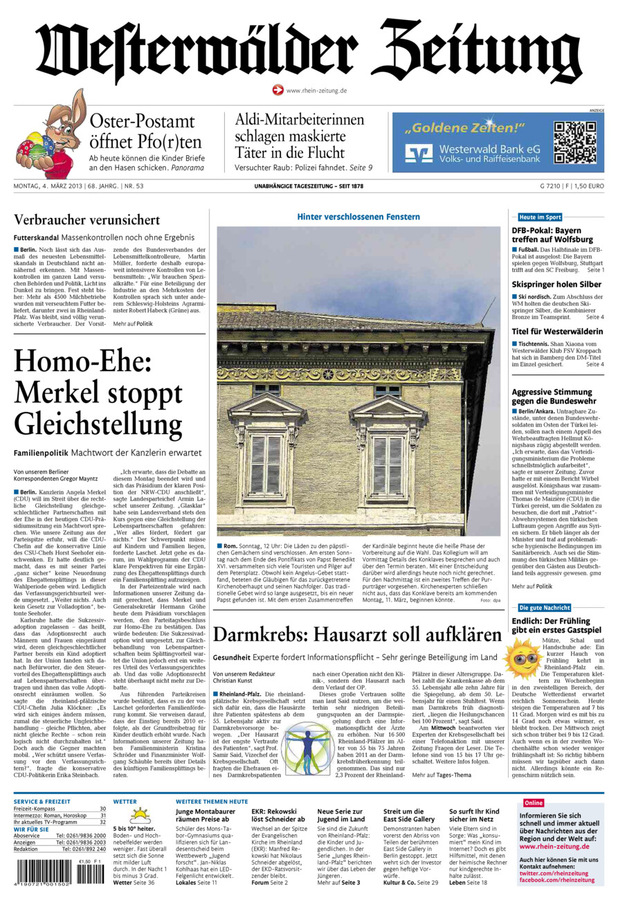 Westerwälder Zeitung vom Montag, 04.03.2013
