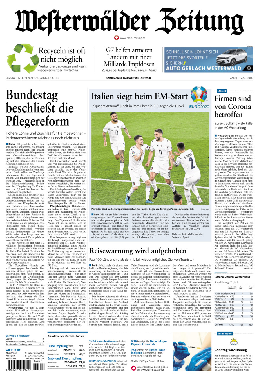 Westerwälder Zeitung vom Samstag, 12.06.2021