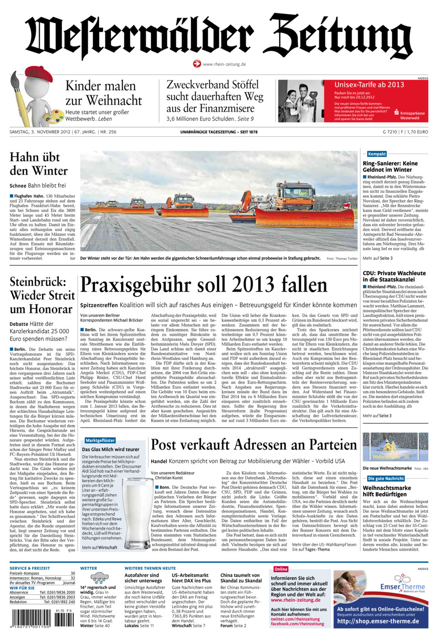 Westerwälder Zeitung vom Samstag, 03.11.2012