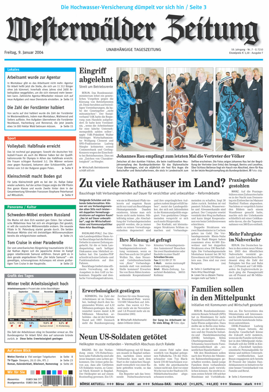 Westerwälder Zeitung vom Freitag, 09.01.2004