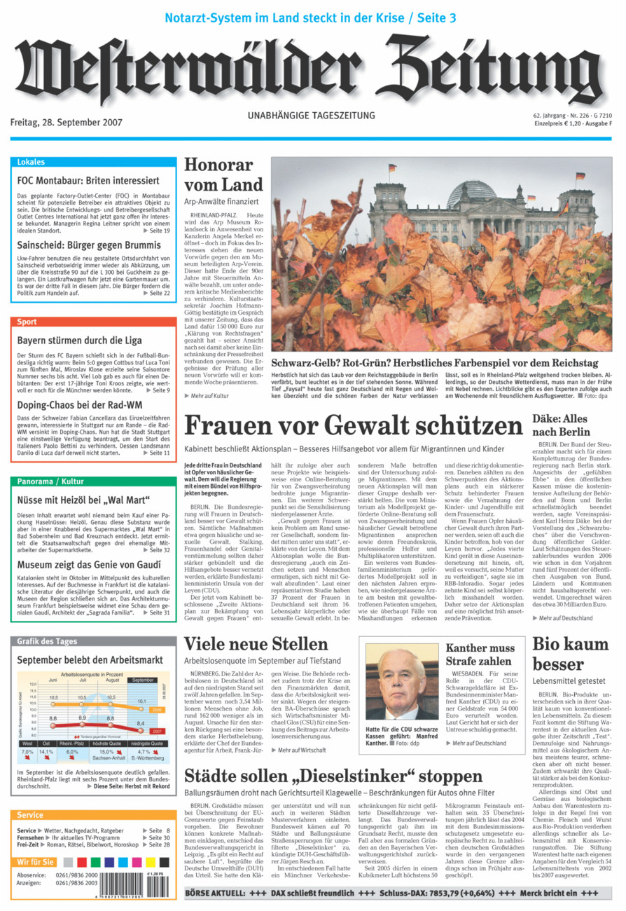 Westerwälder Zeitung vom Freitag, 28.09.2007