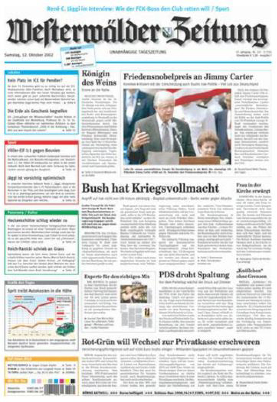 Westerwälder Zeitung vom Samstag, 12.10.2002