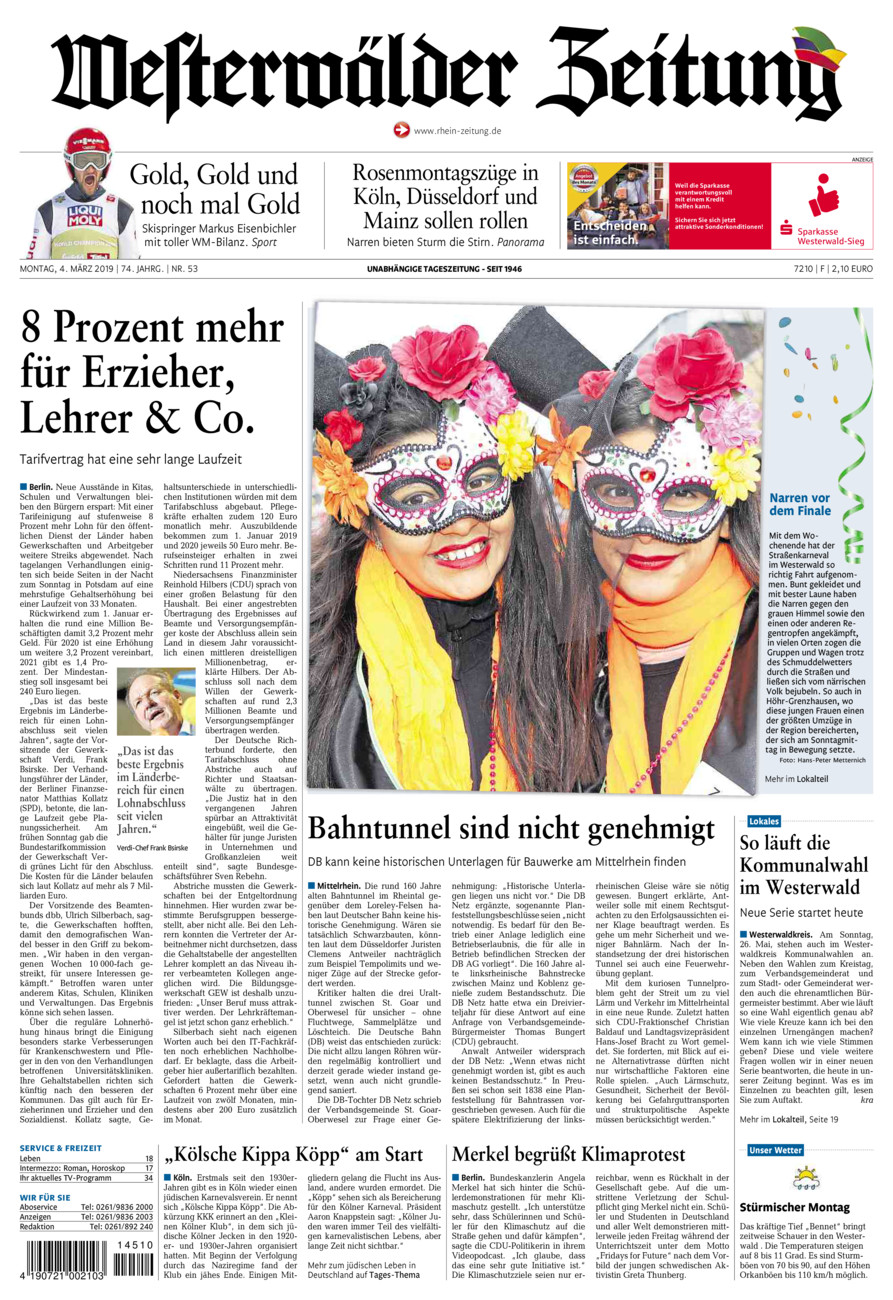Westerwälder Zeitung vom Montag, 04.03.2019