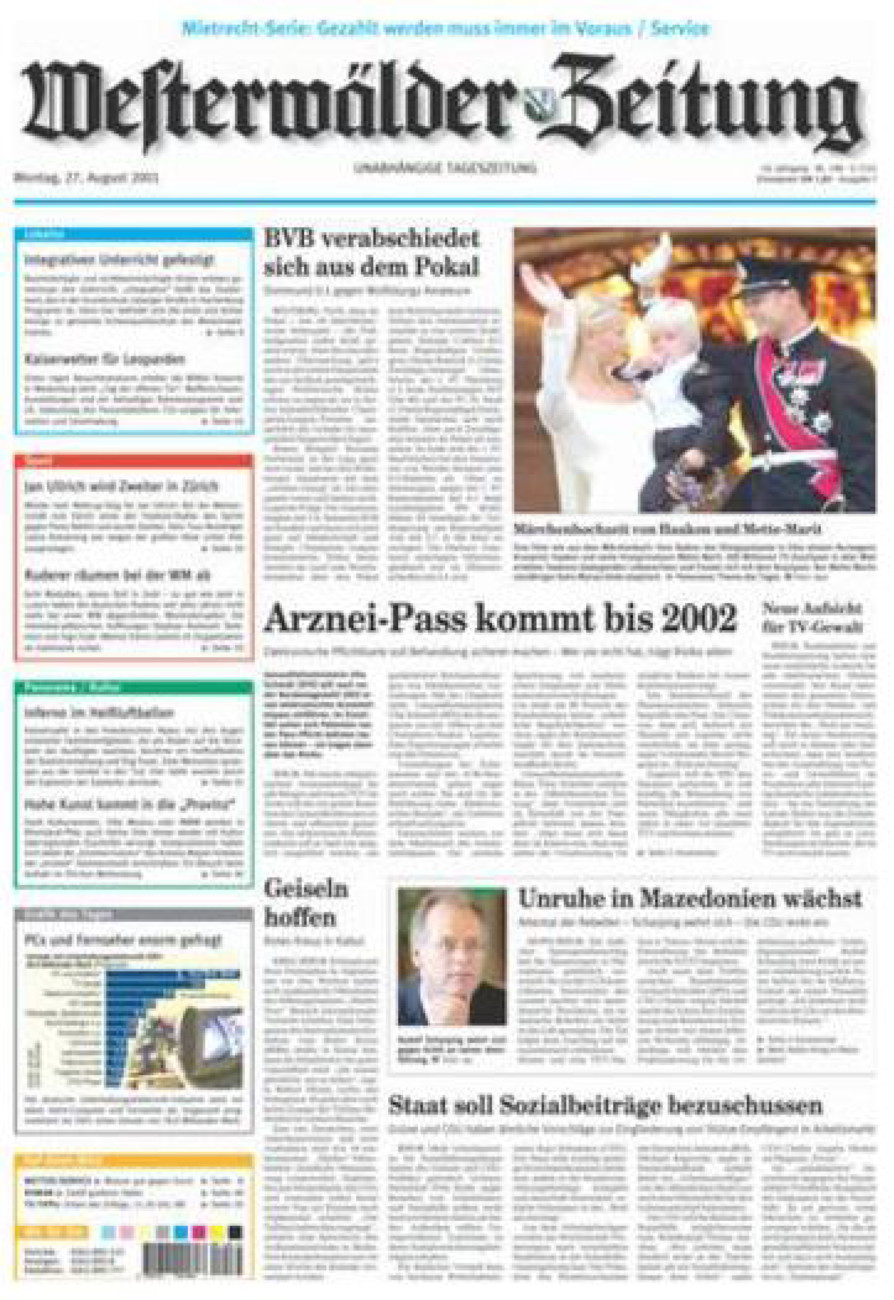 Westerwälder Zeitung vom Montag, 27.08.2001