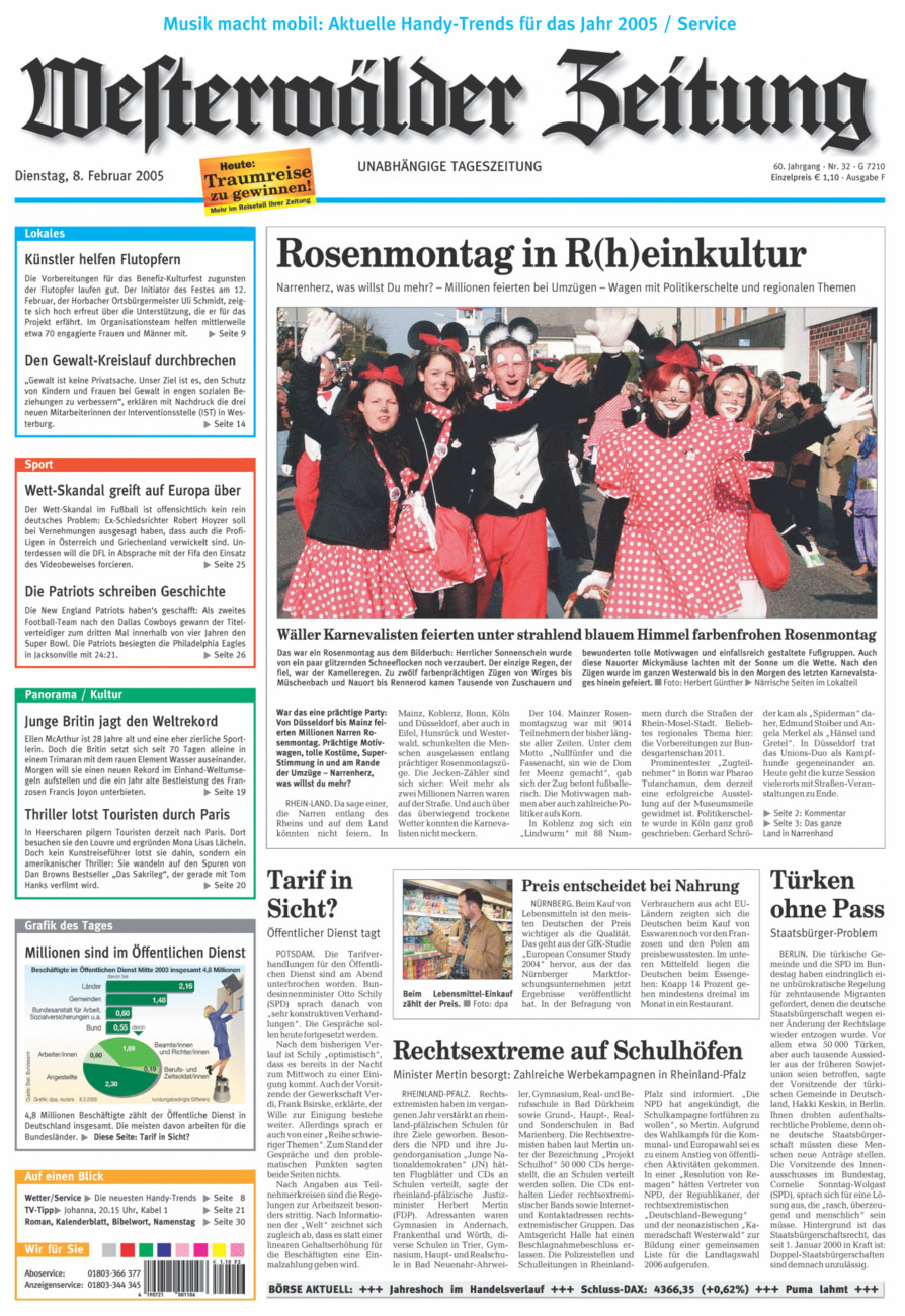 Westerwälder Zeitung vom Dienstag, 08.02.2005