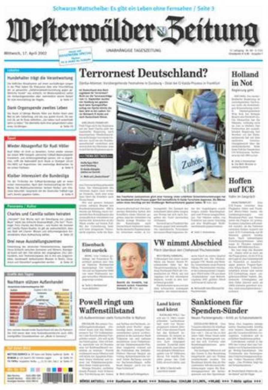 Westerwälder Zeitung vom Mittwoch, 17.04.2002