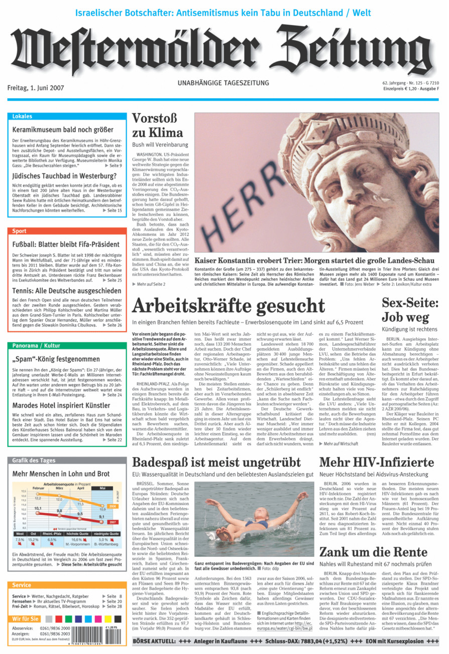 Westerwälder Zeitung vom Freitag, 01.06.2007