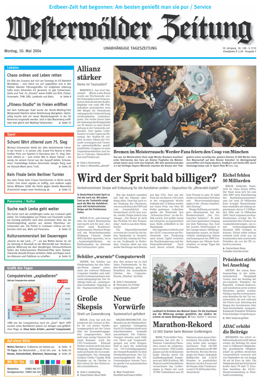 Westerwälder Zeitung vom Montag, 10.05.2004