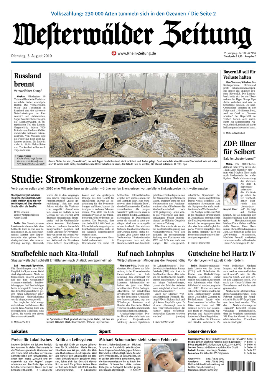 Westerwälder Zeitung vom Dienstag, 03.08.2010