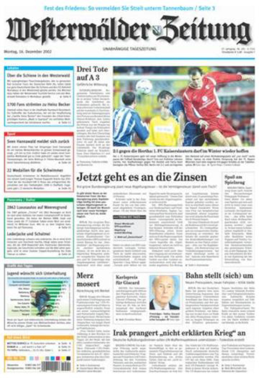 Westerwälder Zeitung vom Montag, 16.12.2002