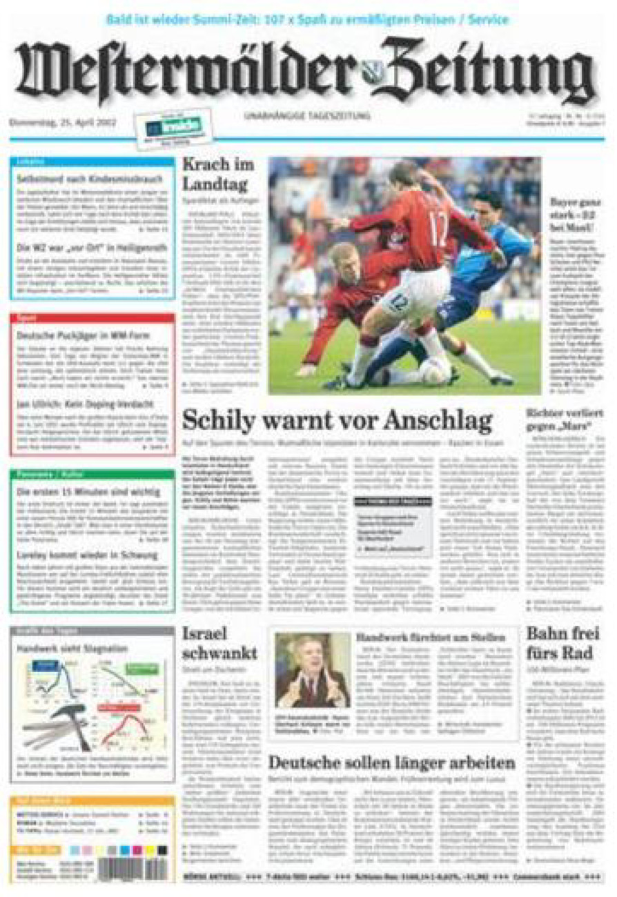 Westerwälder Zeitung vom Donnerstag, 25.04.2002