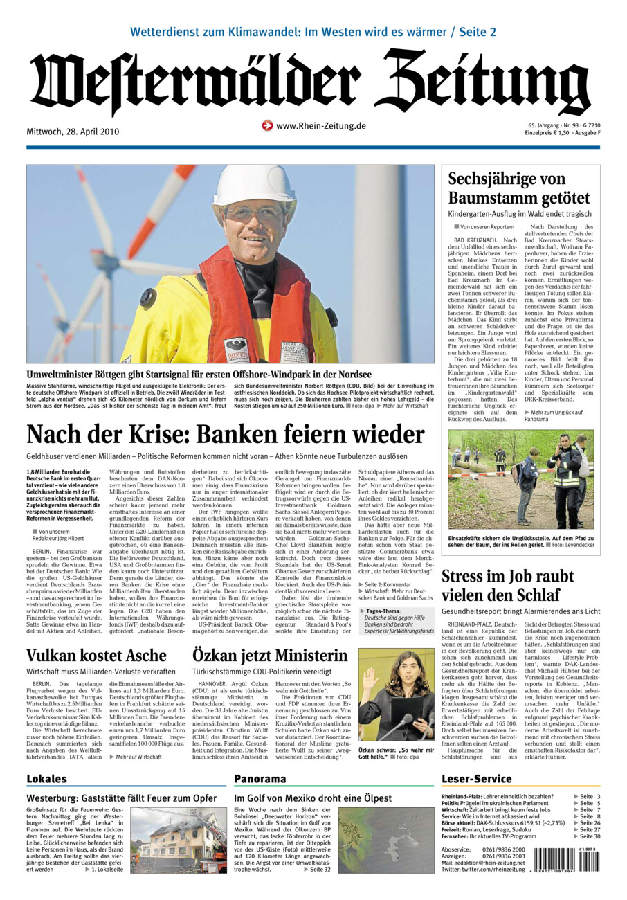 Westerwälder Zeitung vom Mittwoch, 28.04.2010