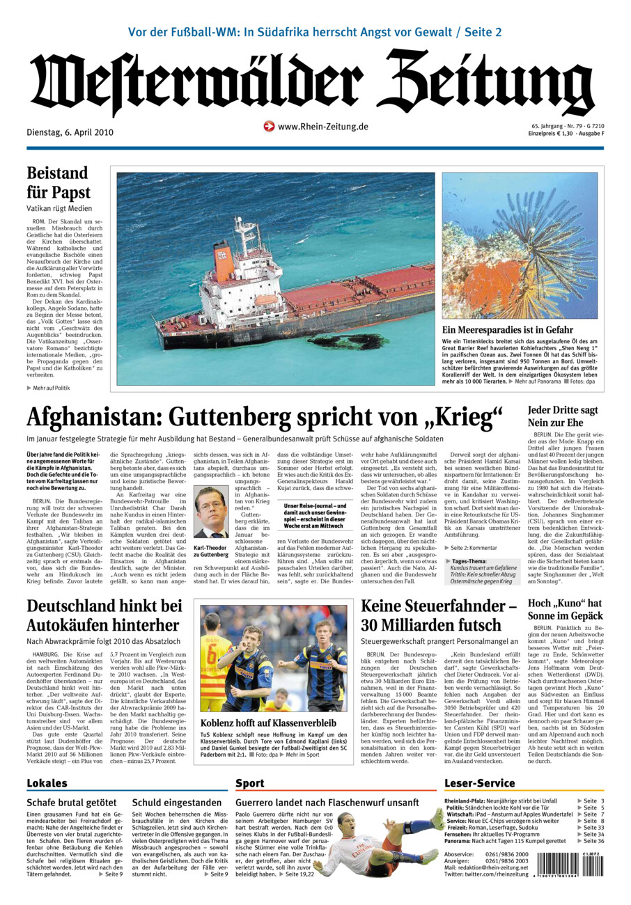 Westerwälder Zeitung vom Dienstag, 06.04.2010