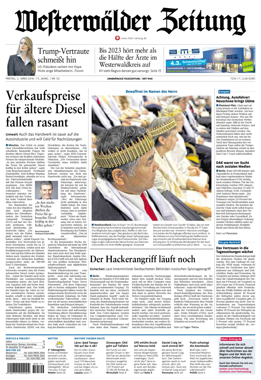 Westerwälder Zeitung vom Freitag, 02.03.2018