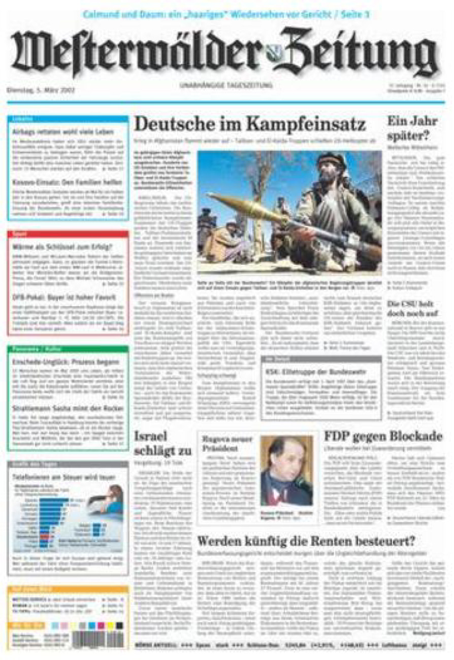 Westerwälder Zeitung vom Dienstag, 05.03.2002