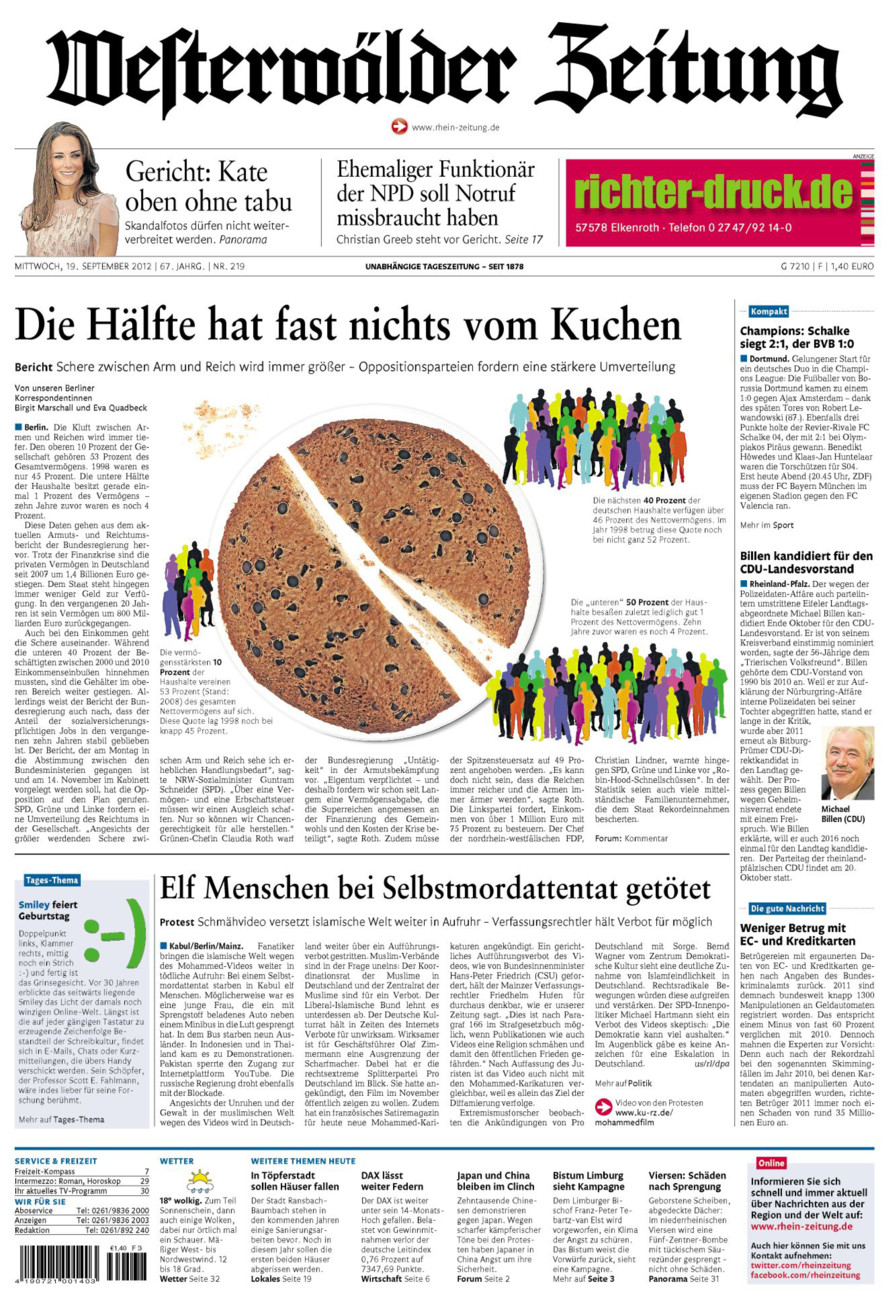 Westerwälder Zeitung vom Mittwoch, 19.09.2012