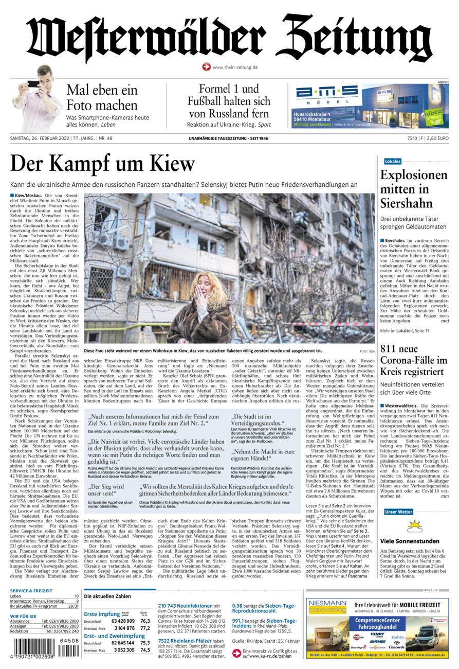 Westerwälder Zeitung vom Samstag, 26.02.2022